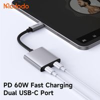 MCDODO Kabel Converter Splitter USB C to Audio Dual USB C Adapter Cable Dongle 5570
