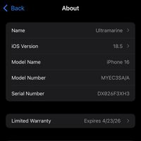 iPhone 16 128GB Ultramarine Garansi Resmi (Second)