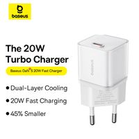 Baseus Charger USB Type C PD 20W Fast Charging QC Adaptor Mini Gan5S