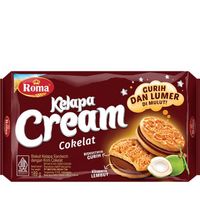 Roma Biskuit Kelapa Cream 180g Cokelat / Susu Vanila