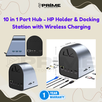 10in1 Adapter Wireless Charger HP Holder Port Hub Extension Docking Type-C 
