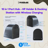 10in1 Adapter Wireless Charger HP Holder Port Hub Extension Docking Type-C 