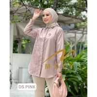 Dusty Pink - MDLY Baju kemeja atasan wanita Raneea Stripes Lux Shirt by md