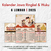 Kalender Jawa Motif Wayang 2025 6 Lembar