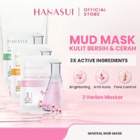 Hanasui Mineral Mud Mask - Mak clay mud mask mencerahkan, pori -pori & jera