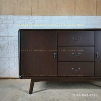 bufet meja samping side credenza retro mid century 150cm jati jepara