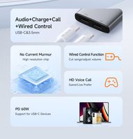 MCDODO Kabel Converter Splitter USB C to Audio Dual USB C Adapter Cable Dongle 5570