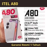 ITEL A80 4/128 GB Handphone Android 4G Garansi Resmi 1 Tahun 