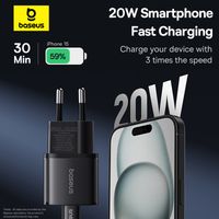 Baseus Charger USB Type C PD 20W Fast Charging QC Adaptor Mini Gan5S