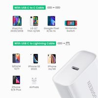 Ugreen 50698 Charger PD 20W Fast Charging Kepala Adaptor HP With Kabel MFi USB C CD137