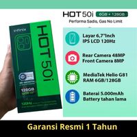 Infinix Hot 50i NFC 6/128 GB Handphone Android 4G Garansi Resmi 1 Tahun 