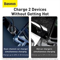 Baseus Car Charger Mobil 65W Super Fast Charging PD QC Kabel USB Type C to Type C