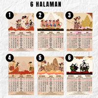 Kalender Jawa Motif Wayang 2025 6 Lembar