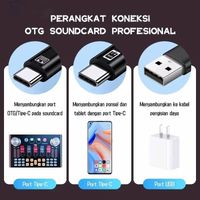 OTG Type C To Type C Soundcard Mixer Kartu untuk Handphone Fast Charging