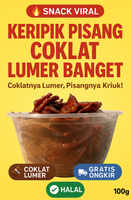 Kriukin Keripik Pisang Coklat lumer – Snack Renyah Manis Viral & Kekinian