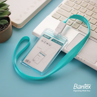 Office One - Transparent ID Card Holder Lanyard Potrait #8868 Bantex