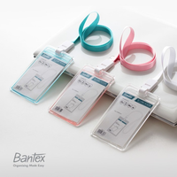 Office One - Transparent ID Card Holder Lanyard Potrait #8868 Bantex