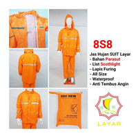 Jas hujan baju + celana merk 8s8 cap LAYAR