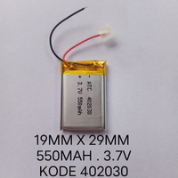 Baterai Bluetooth Li-on Polimer 19 MM x 29 MM 402030 TWS batre 