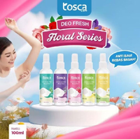 PAKET 5pcs Deodorant Spray Tosca / Deodorant Floral Series Tawas Cair 100ml