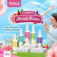 PAKET 5pcs Deodorant Spray Tosca / Deodorant Floral Series Tawas Cair 100ml