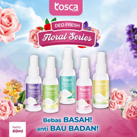 Natural Deodorant Spray 60ml Tosca Deodorant Floral Series Tawas Cair Alami Mencegah Bau Ketiak