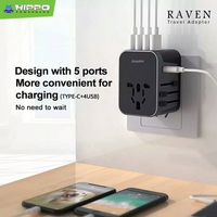Hippo Travel Adapter Charger Raven Universal Power Socket