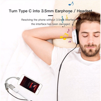 Kabel Splitter TYPE-C 2 In 1 USB Tipe-C untuk 3.5mm Audio AUX Jack + charger C