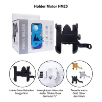 Holder Hp Motor Full Besi Spion GPS HM20 / Phone Holder Aluminium C2 HM-20 Universal