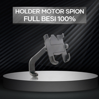 Holder Hp Motor Full Besi Spion GPS HM20 / Phone Holder Aluminium C2 HM-20 Universal