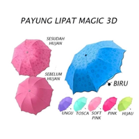 (SP) PAYUNG LIPAT 3D MAGIC / UMBRELLA PORTABLE AJAIB KENA HUJAN MUNCUL MOTIF BUNGA