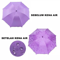 (SP) PAYUNG LIPAT 3D MAGIC / UMBRELLA PORTABLE AJAIB KENA HUJAN MUNCUL MOTIF BUNGA