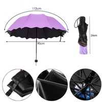 (SP) PAYUNG LIPAT 3D MAGIC / UMBRELLA PORTABLE AJAIB KENA HUJAN MUNCUL MOTIF BUNGA