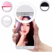 Selfie Ring Light LED Mini Q Lampu Vlogger Ringlight Cincin Bulat Hp