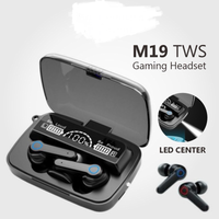 (SP) HEADSET TWS M19 BLUETOOTH WIRELESS GAMING SPORT MUSIC POWERBANK AND FLASHLIGHT