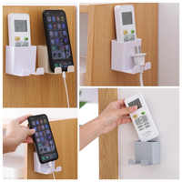 (SP) Holder Dinding 2IN1 / Rak Charger 2 IN 1 HP Remote Tempel Lem Kuat Multifungsi