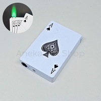 Korek Api Unik Gas Bara Slide Single Jet Flame Motif Kartu