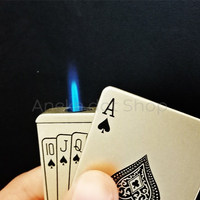 Korek Api Unik Gas Bara Slide Single Jet Flame Motif Kartu