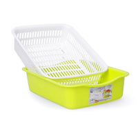 FUNIKA NUMAN Baskom Kotak 2 IN 1 (SET) Dengan Keranjang Penirisan Saringan Bisa Untuk Mencuci Sayuran Buah