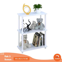 FUNIKA 10024 - Rak Buku 3 Susun / Lemari Penyimpanan / Rak Pajangan / Bookcase / Rak Minimalis / Bookshelf