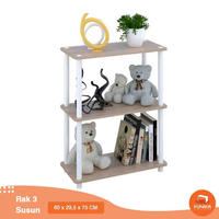 FUNIKA 10024 - Rak Buku 3 Susun / Lemari Penyimpanan / Rak Pajangan / Bookcase / Rak Minimalis / Bookshelf