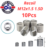 10Pcs Recoil Hecoil M12x1.5 1.5D Recoil Helicoil Verbos Perbaikan Drat Rusak Drat Dol