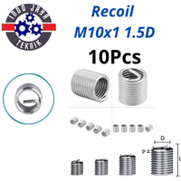 10Pcs Recoil Hecoil M10x1.0 1.5D Recoil Helicoil Verbos Perbaikan Drat Rusak Drat Dol