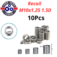10Pcs Recoil Hecoil M10x1.25 1.5D Recoil Helicoil Verbos Perbaikan Drat Rusak Drat Dol