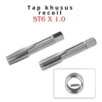 Hand Tap ST6 x 1 Tap khusus recoil M6x1 Recoil helicoil verbos perbaikan drat rusak