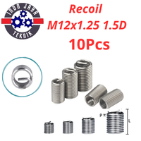 10Pcs Recoil Hecoil M12x1.25 1.5D Recoil Helicoil Verbos Perbaikan Drat Rusak Drat Dol