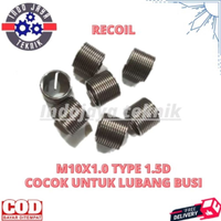Recoil helicoil m10x1.25 1.5D cocok untuk lubang busi bebek n metik drat pendek