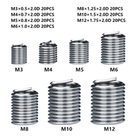 10Pcs Recoil M12x1.75 1.5D Recoil Helicoil Verbos Perbaikan Drat rusak baut 17