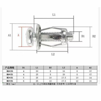 10pcs M6x25 Sekrup Jack Nuts Baut Jack Nut Rivet Jack Nut Rivet Plat Metal Mur Baut Drat Sekrup Fisher M6 Skrup
