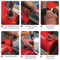 Recoil Helicoil Thread Repair Kit M6x1.0 recoil set alat repair baut slek.recoil set tap bor handle dll.alat reparasi drat